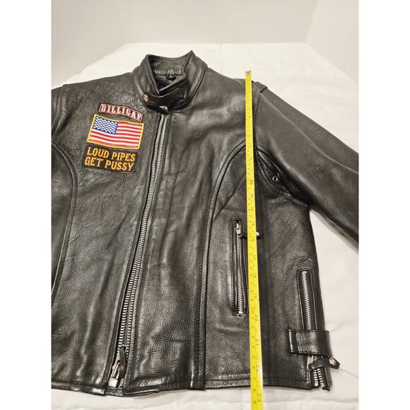 LEATHER CLUB LEATHER JACKET Men Small Byker Motorsports - Picture 12 of 13